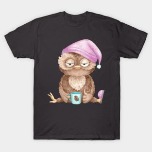 Owl with coffee T-Shirt